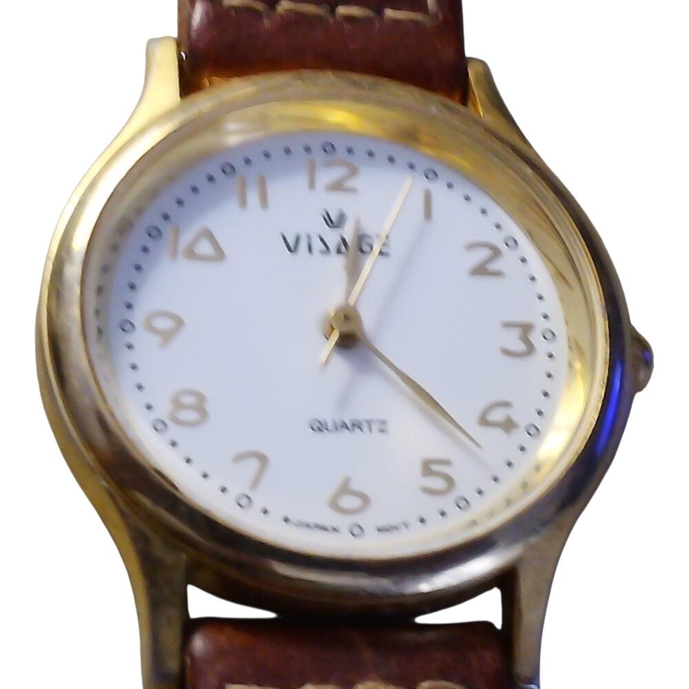 Vintage Womens Visage Watch Boho Braided‎ Leather Strap New Battery Retro